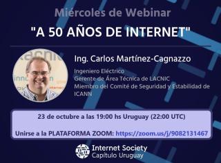 ISOC Capítulo Uruguay inicia ciclo Miércoles de Webinars